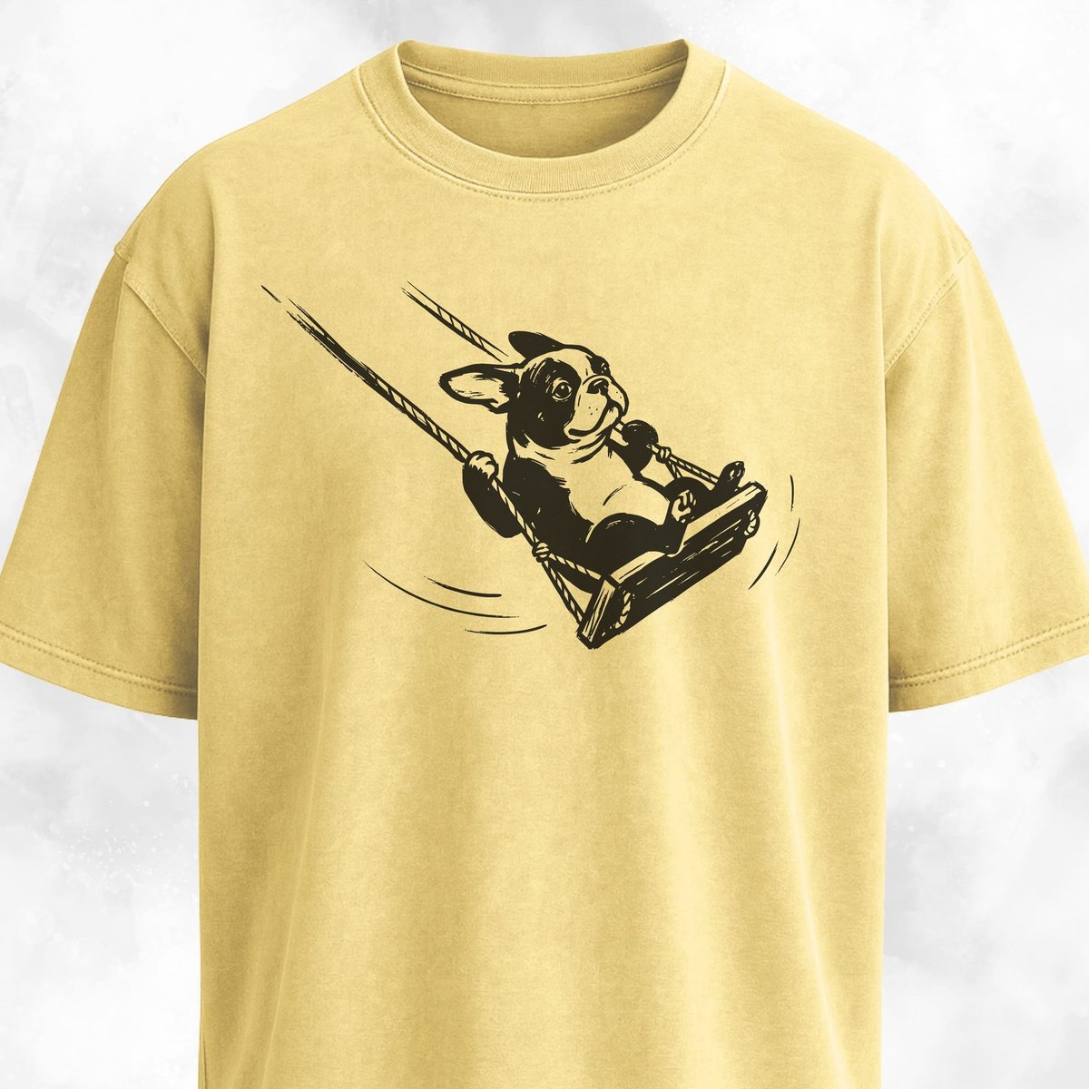 Frenchie On A Swing T Shirt Gift For Dog Lover