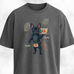 Frenchie With Cocktails T Shirt Gift For Dog Lover