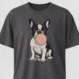 Frenchie Blowing Bubblegum T Shirt Gift For Dog Lover