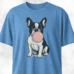 Frenchie Blowing Bubblegum T Shirt Gift For Dog Lover