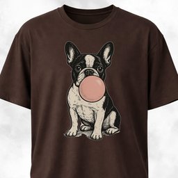 Frenchie Blowing Bubblegum T Shirt Gift For Dog Lover
