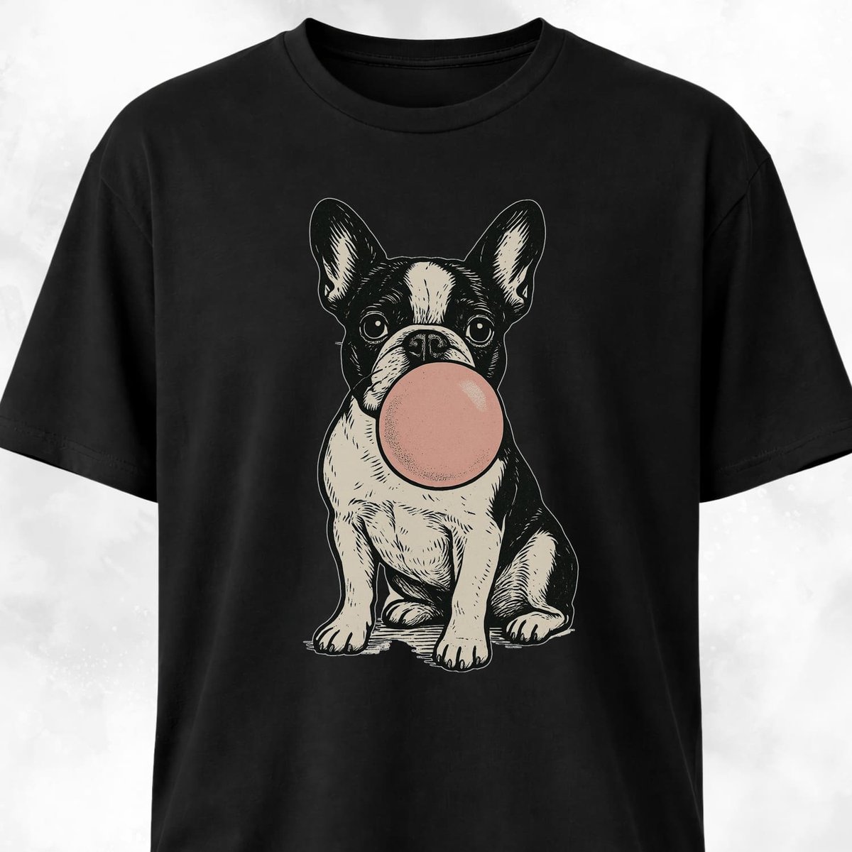 Frenchie Blowing Bubblegum T Shirt Gift For Dog Lover