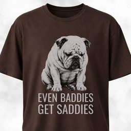 Even Baddies Get Saddies Bulldog T Shirt Gift For Dog Lover