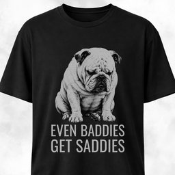 Even Baddies Get Saddies Bulldog T Shirt Gift For Dog Lover