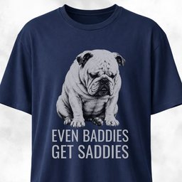 Even Baddies Get Saddies Bulldog T Shirt Gift For Dog Lover
