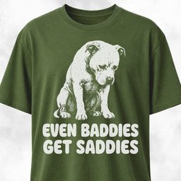 Even Baddies Get Saddies Pitbull T Shirt Gift For Dog Lover