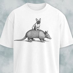Frenchie On Armadillo T Shirt Gift For Dog Lover