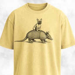 Frenchie On Armadillo T Shirt Gift For Dog Lover