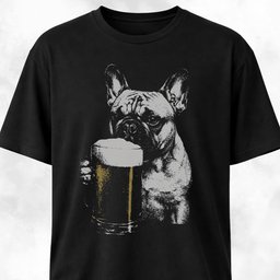 French Bulldog Drinking Beer T Shirt Gift For Dog Lover