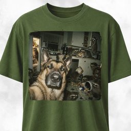 German Shepherd Polaroid Raccoon Kitchen Chaos T Shirt Gift For Dog Lover