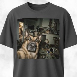 German Shepherd Polaroid Raccoon Kitchen Chaos T Shirt Gift For Dog Lover
