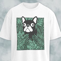 Frenchie In A Green Field T Shirt Gift For Dog Lover