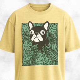 Frenchie In A Green Field T Shirt Gift For Dog Lover