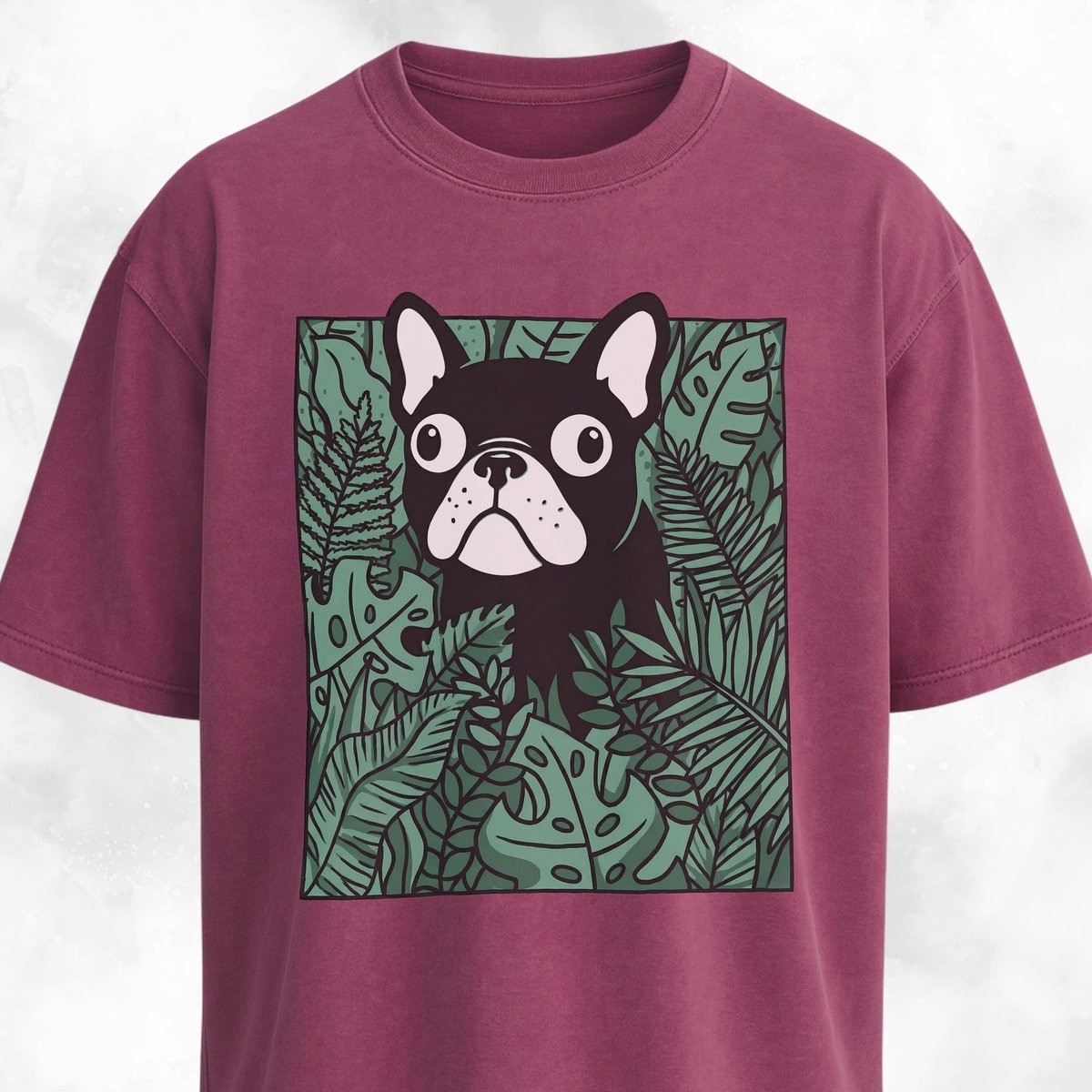 Frenchie In A Green Field T Shirt Gift For Dog Lover