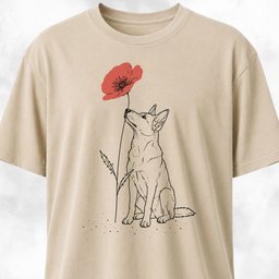 German Shepherd Smelling Poppy T Shirt Gift For Dog Lover
