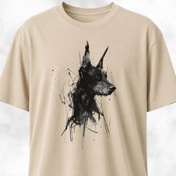Dobie Ink Illustration T Shirt Gift For Dog Lover