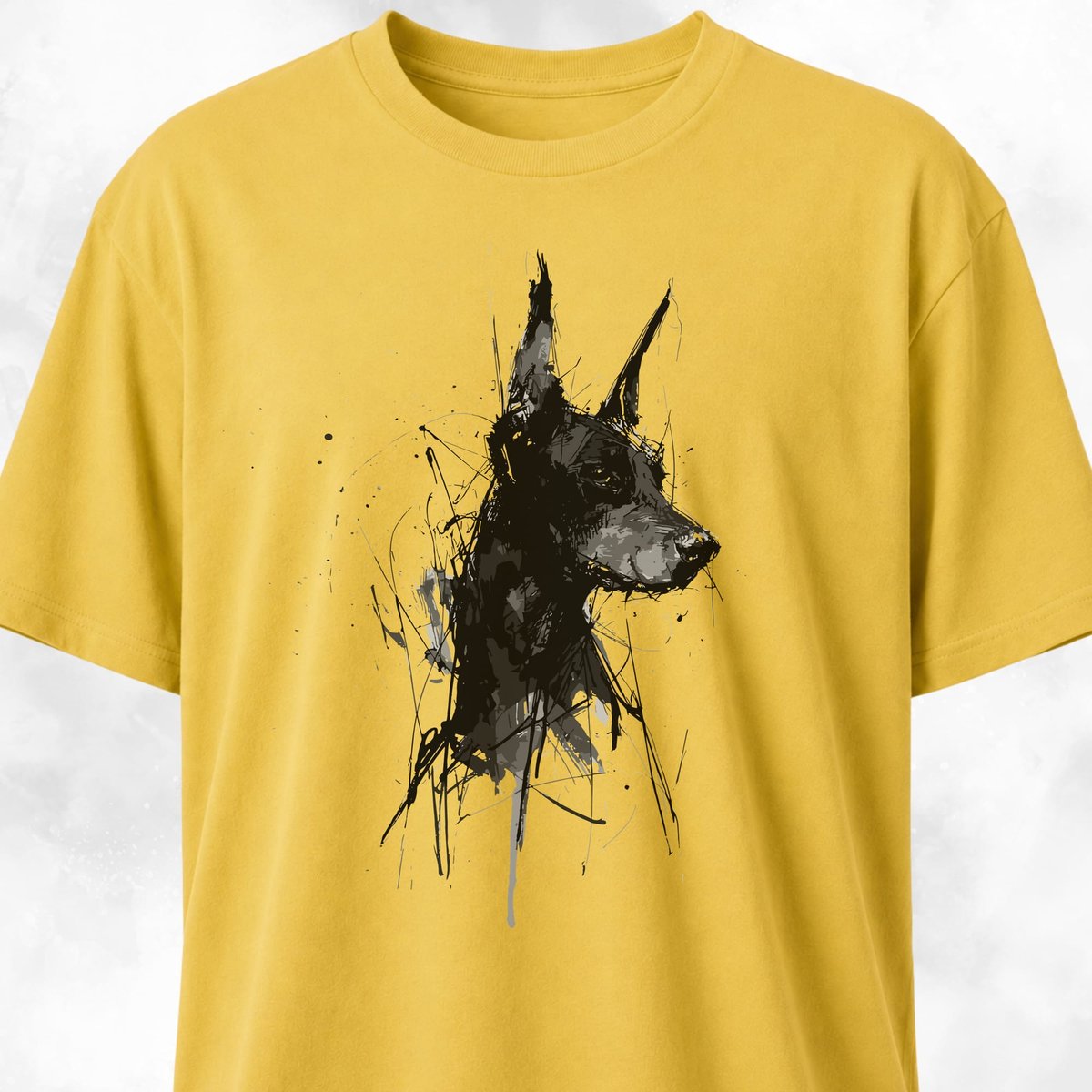 Dobie Ink Illustration T Shirt Gift For Dog Lover