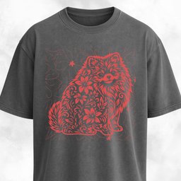 Floral Pomeranian T Shirt Gift For Dog Lover