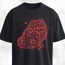 Floral Pomeranian T Shirt Gift For Dog Lover