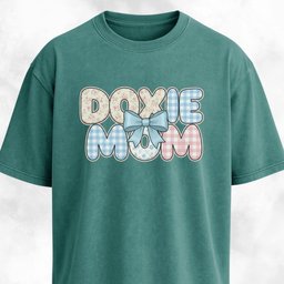 Doxie Mom Bow Decoration T Shirt Gift For Mom