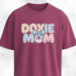 Doxie Mom Bow Decoration T Shirt Gift For Mom