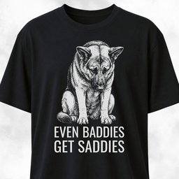 Even Baddies Get Saddies German Shepherd T Shirt Gift For Dog Lover