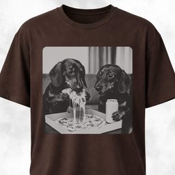 Doxie Buddies Eating Pizza T Shirt Gift For Dog Lover