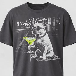 Frenchie Sipping Margarita Revisited T Shirt Gift For Dog Lover