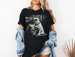 Frenchie Sipping Margarita Revisited T Shirt Gift For Dog Lover
