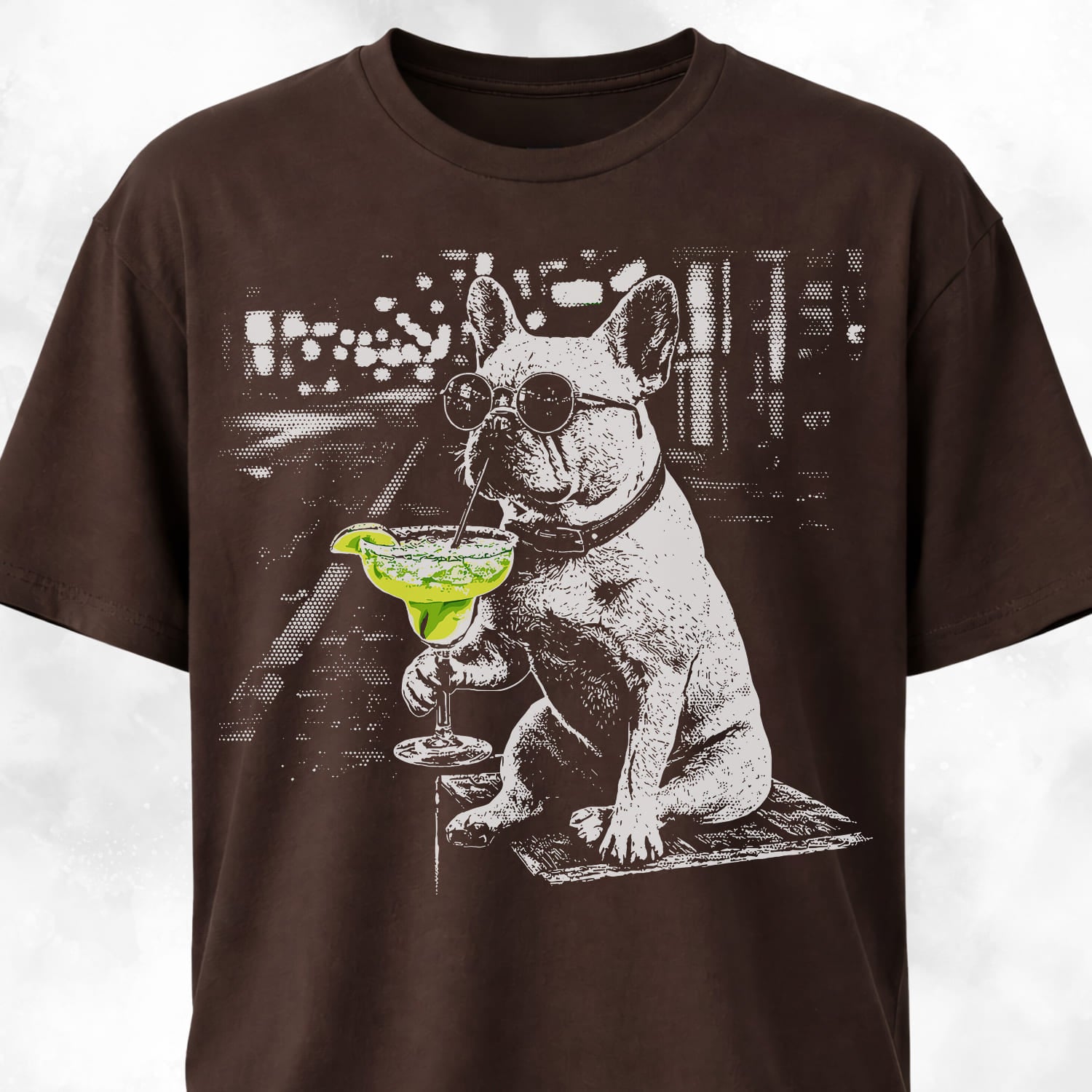 Frenchie Sipping Margarita Revisited T Shirt Gift For Dog Lover