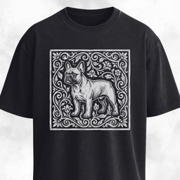 Folk Art Floral Frenchie T Shirt Gift For Dog Lover
