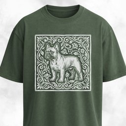 Folk Art Floral Frenchie T Shirt Gift For Dog Lover