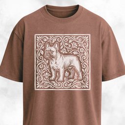 Folk Art Floral Frenchie T Shirt Gift For Dog Lover