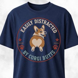 Easily Distracted By Corgi Butts T Shirt Gift For Dog Lover