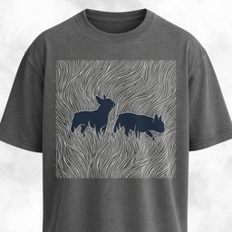 Frenchies In A Grass Field T Shirt Gift For Dog Lover