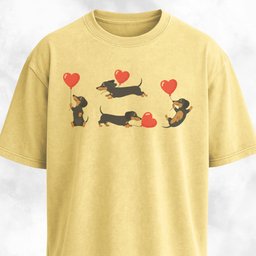 Doxie Heart Balloons Collage T Shirt Gift For Dog Lover