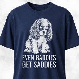 Even Baddies Get Saddies Cavalier King Charles Spaniel T Shirt Gift For Dog Lover