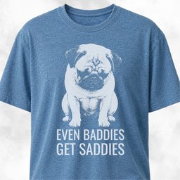 Even Baddies Get Saddies Pug T Shirt Gift For Dog Lover