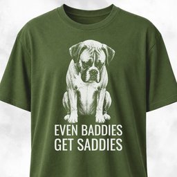 Even Baddies Get Saddies Boxer T Shirt Gift For Dog Lover