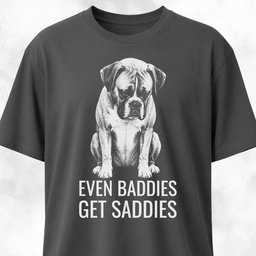 Even Baddies Get Saddies Boxer T Shirt Gift For Dog Lover