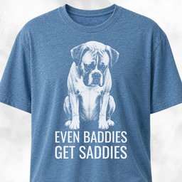 Even Baddies Get Saddies Boxer T Shirt Gift For Dog Lover