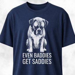 Even Baddies Get Saddies Boxer T Shirt Gift For Dog Lover