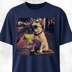 Frenchie Sipping Margarita T Shirt Gift For Dog Lover