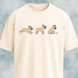 Frenchie With A Tennis Ball T Shirt Gift For Dog Lover