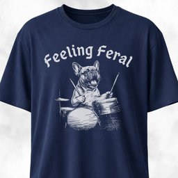 Feeling Feral Drummer Frenchie T Shirt Gift For Dog Lover