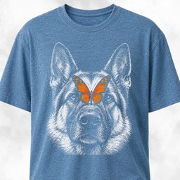 German Shepherd With Butterfly T Shirt Gift For Dog Lover