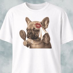 Frenchie With A Mirror T Shirt Gift For Dog Lover