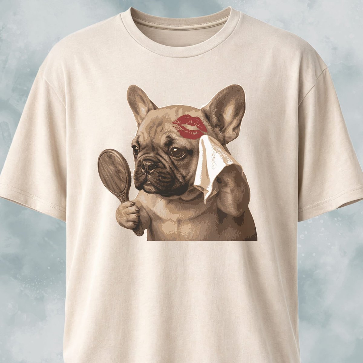 Frenchie With A Mirror T Shirt Gift For Dog Lover