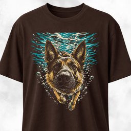German Shepherd Under Water T Shirt Gift For Dog Lover