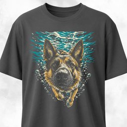German Shepherd Under Water T Shirt Gift For Dog Lover